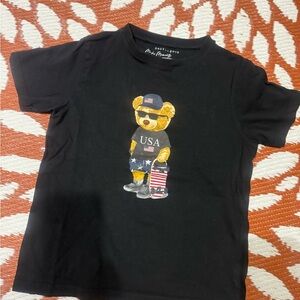 Kids Black Graphic Bear USA T-Shirt